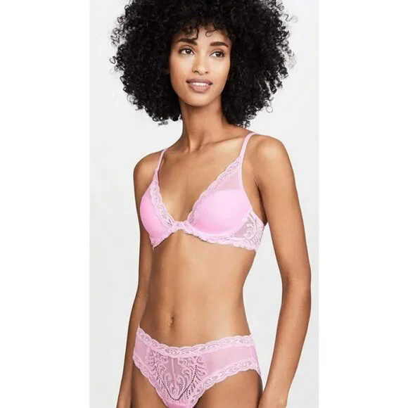 💕NATORI💕 Feathers Underwire Contour Bra ~ Posy Pink 30D NWT